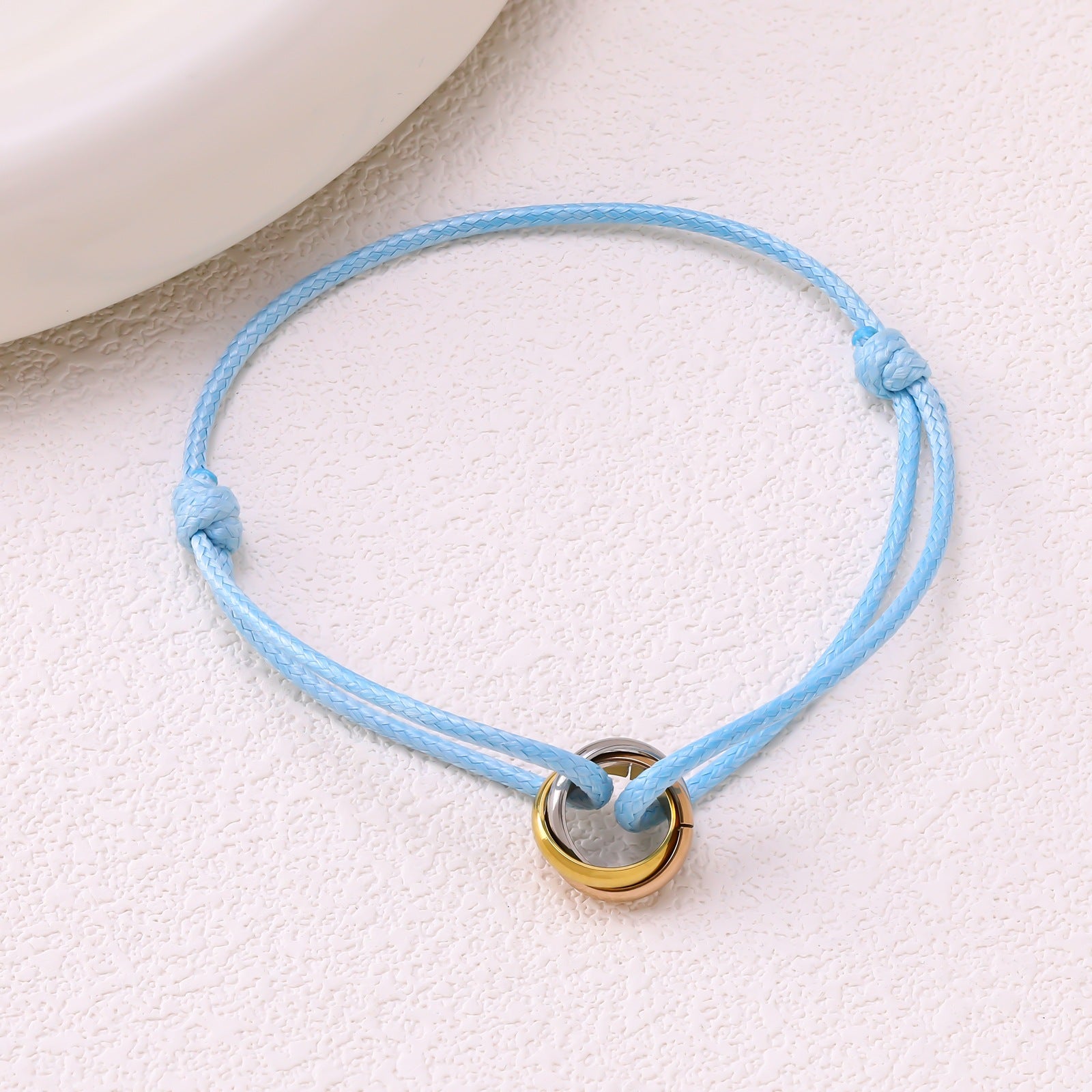 Adjustable Three Ring Woven Bracelet