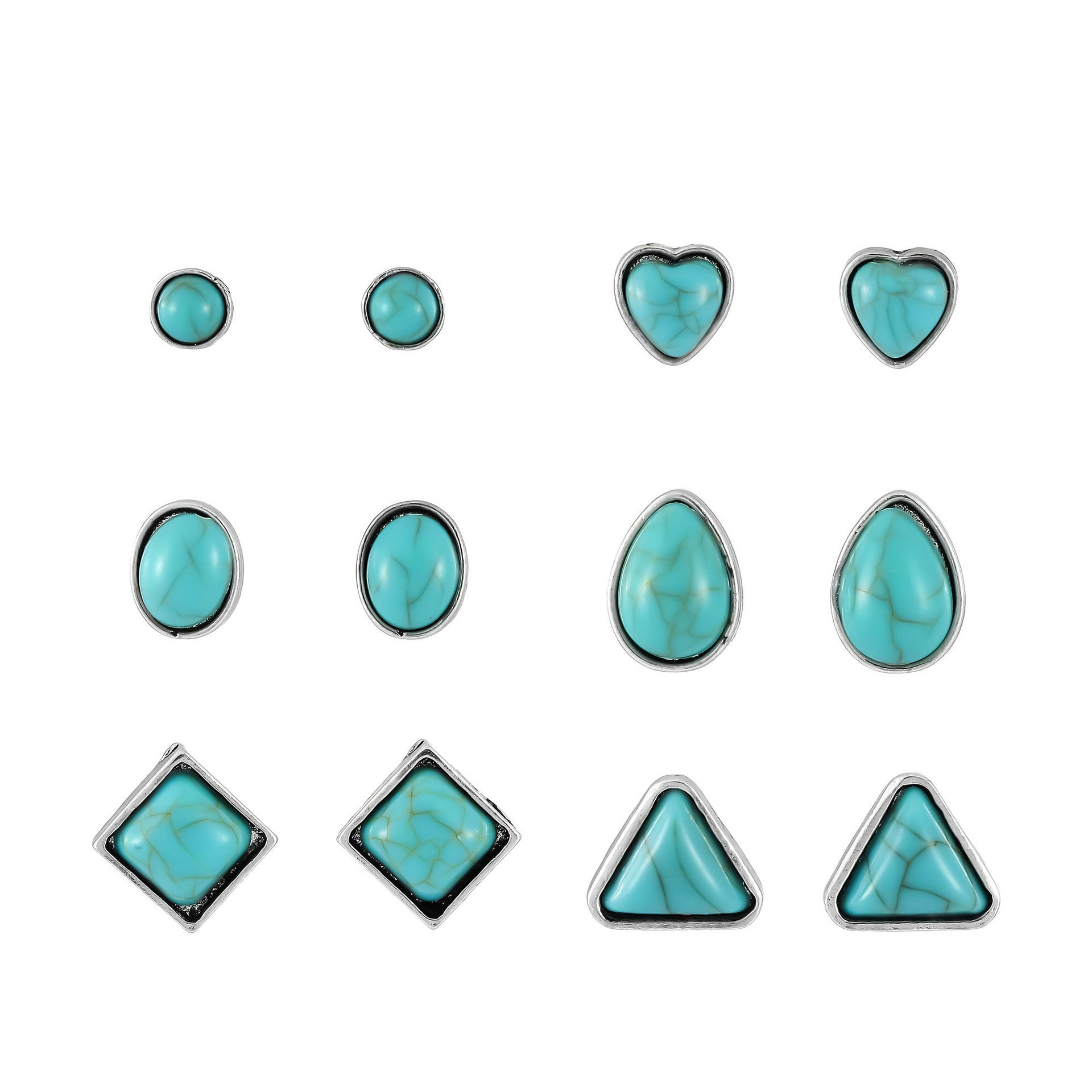 Vintage oval turquoise teardrop earrings