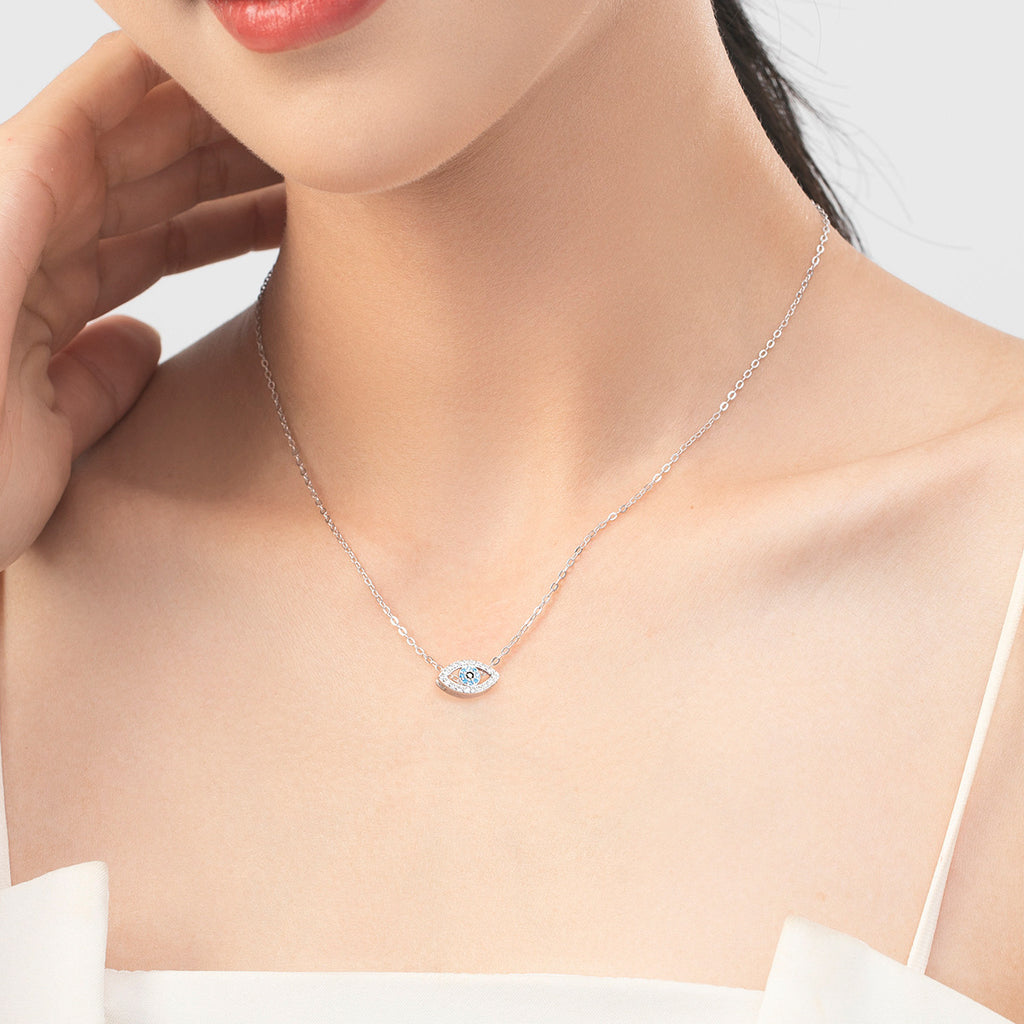 Modian S925 sterling silver micro-inlaid Devil's Eye necklace
