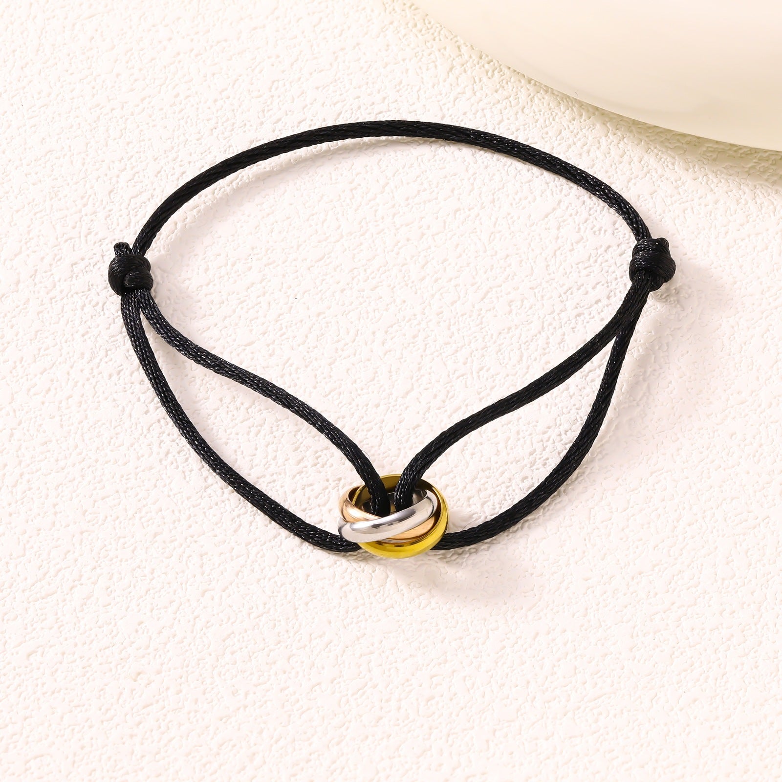 Adjustable Three Ring Woven Bracelet
