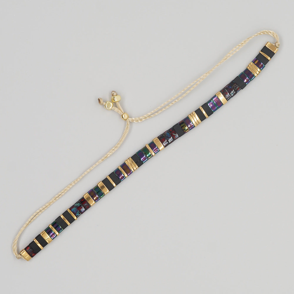 Handwoven Glass Bead Ethnic Bracelet