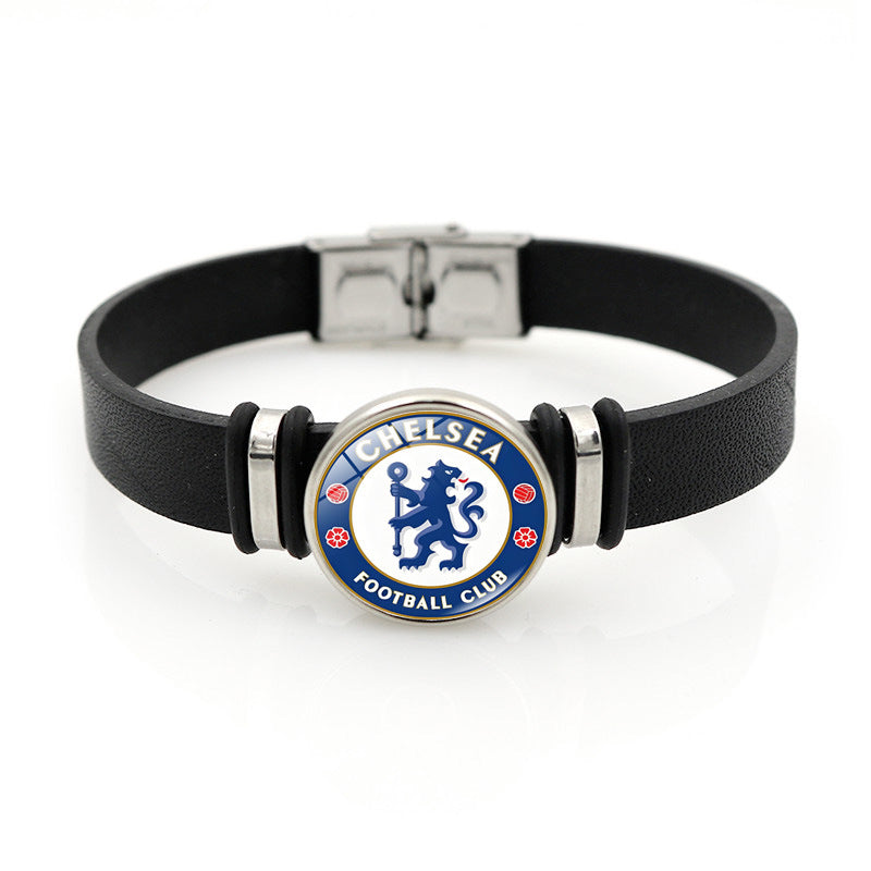 Football Club Snap Bracelet with Crystal Design
