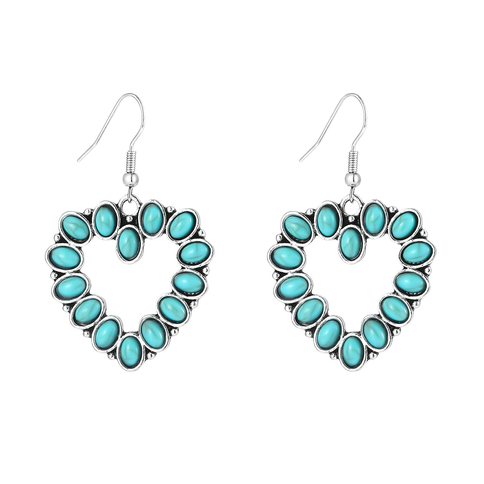 Vintage oval turquoise teardrop earrings