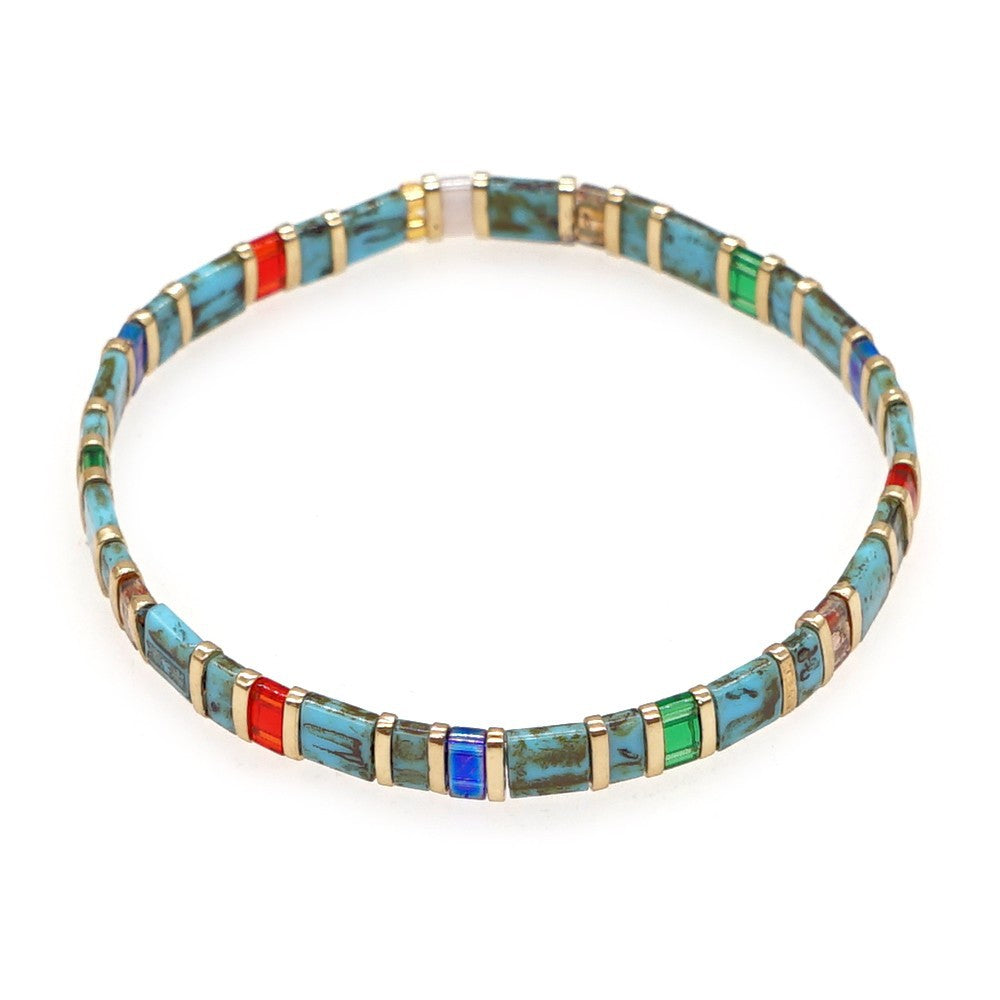 Handwoven Glass Bead Ethnic Bracelet