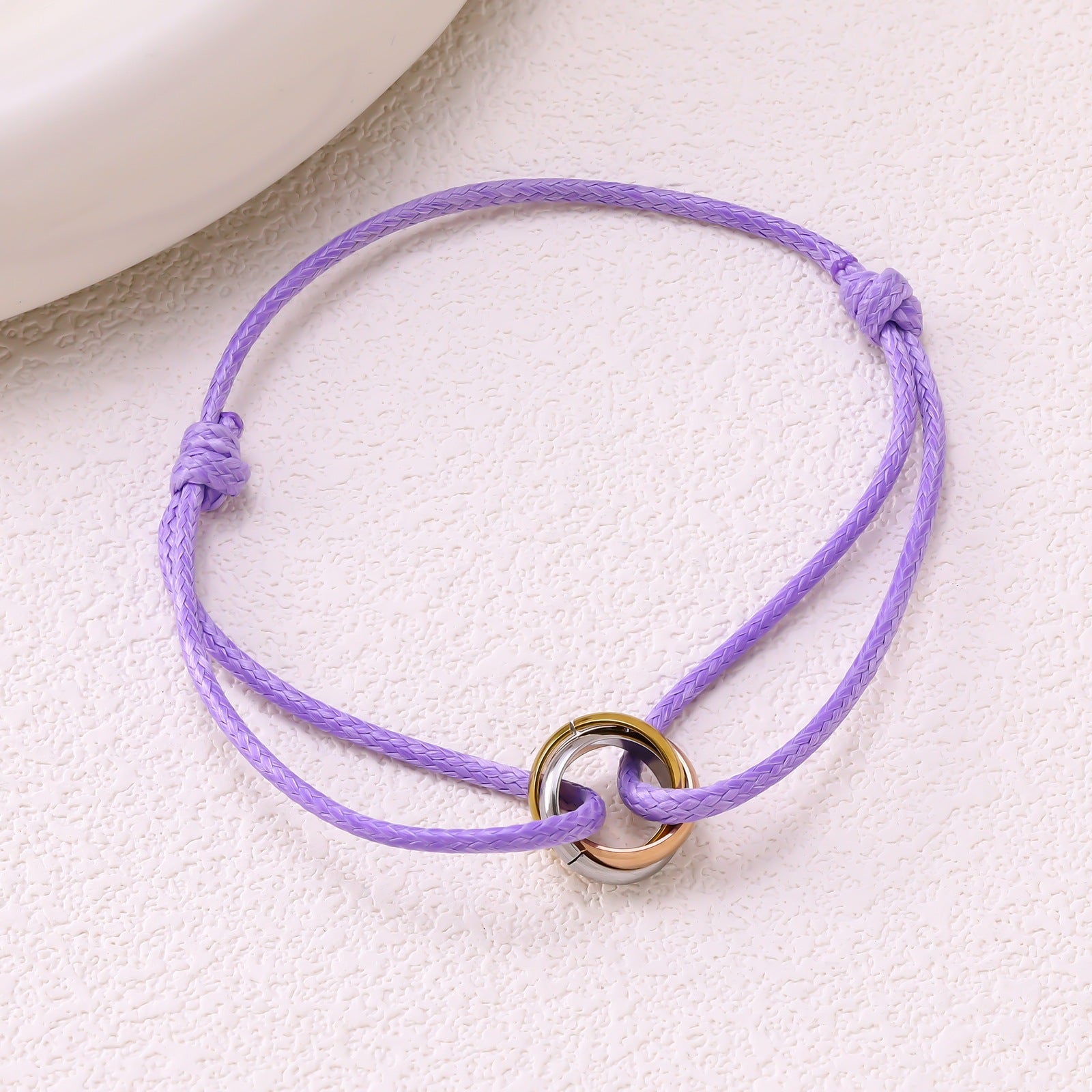 Adjustable Three Ring Woven Bracelet