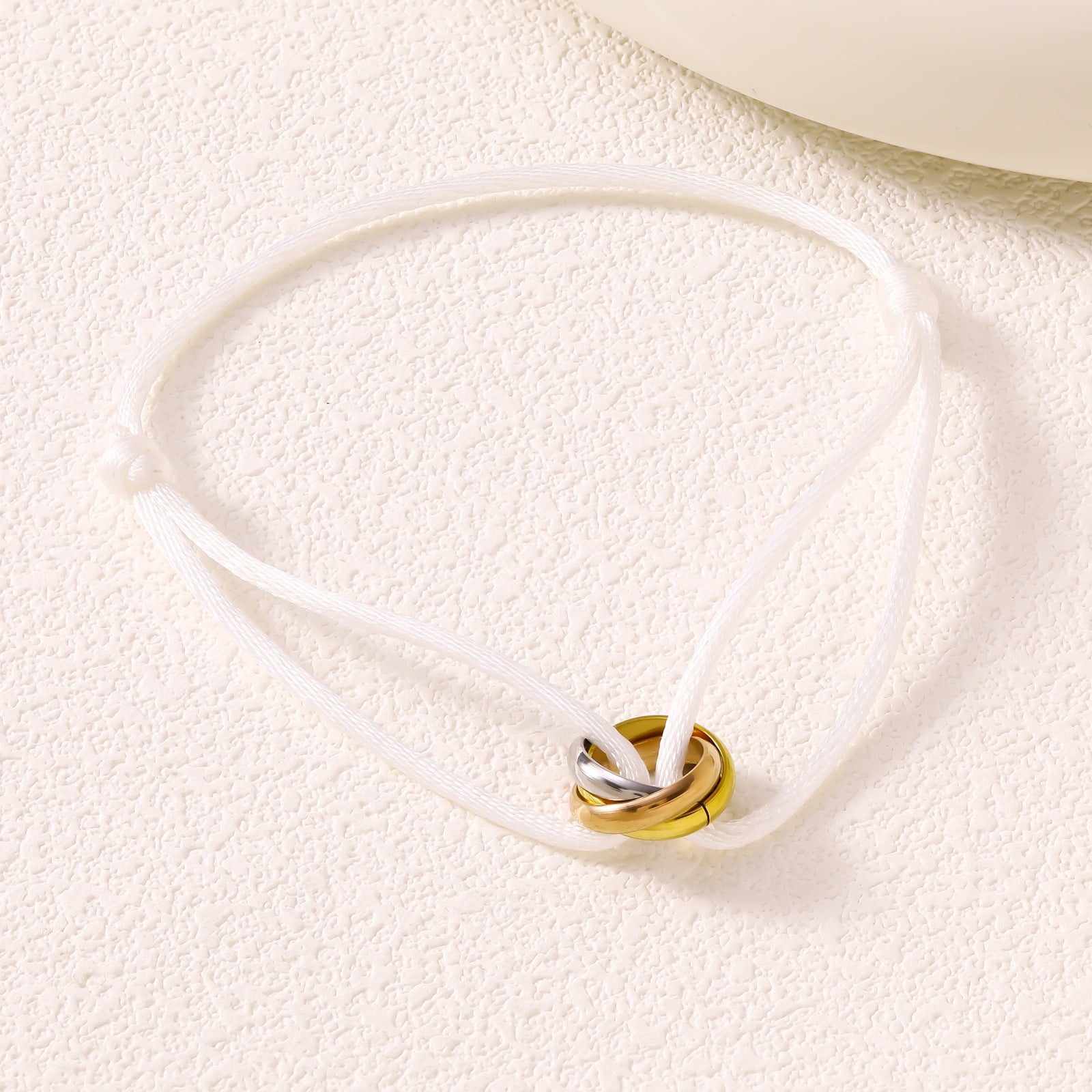 Adjustable Three Ring Woven Bracelet