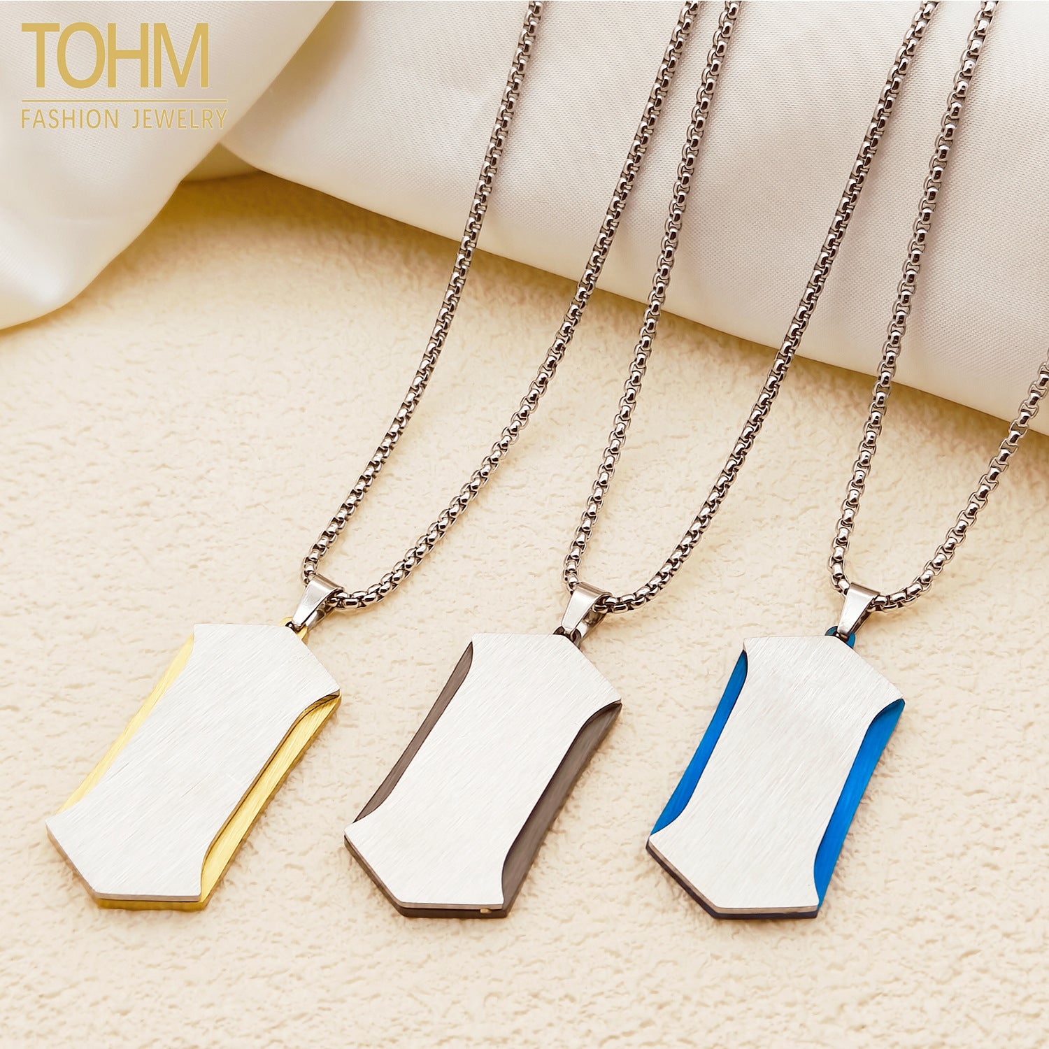 Stainless Steel Geometric Pendant Necklace