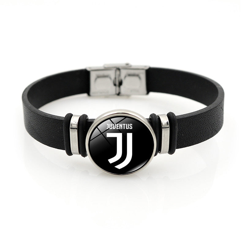 Football Club Snap Bracelet with Crystal Design