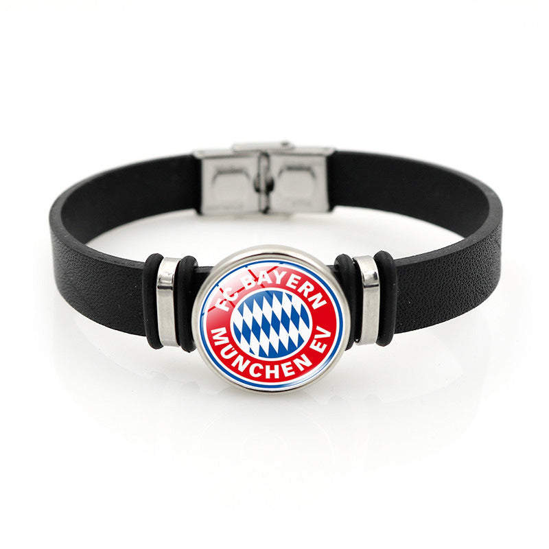 Football Club Snap Bracelet with Crystal Design