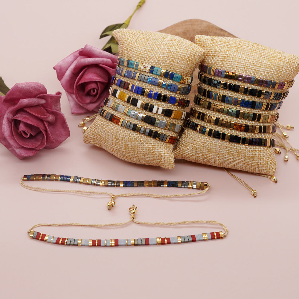 Handwoven Glass Bead Ethnic Bracelet