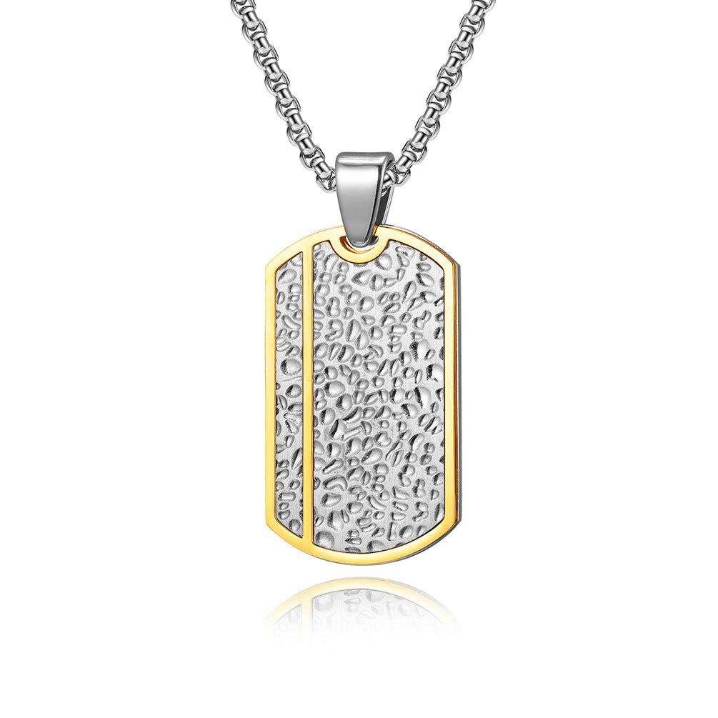 Men's Retro Moon Print Stainless Steel Necklace