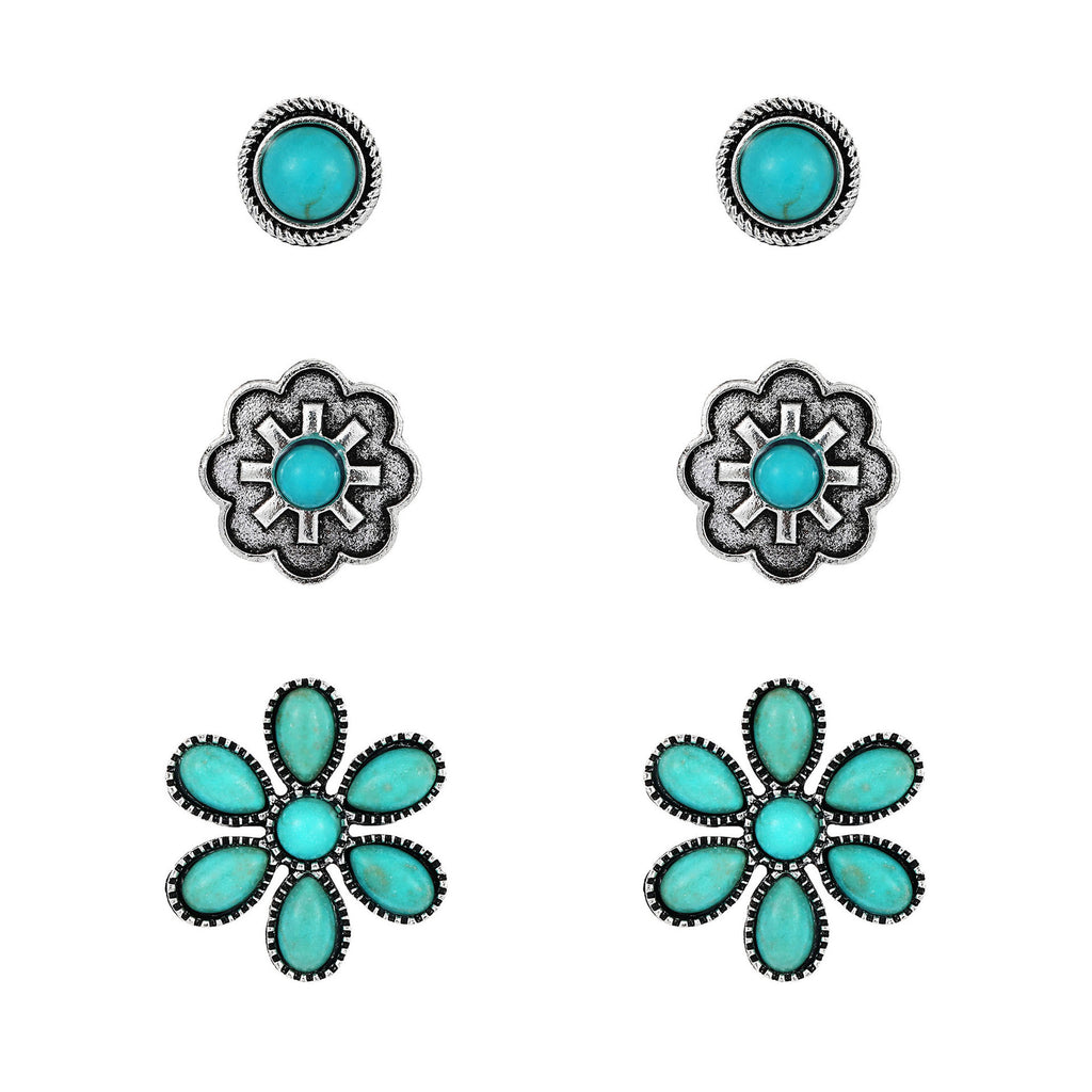 Vintage oval turquoise teardrop earrings