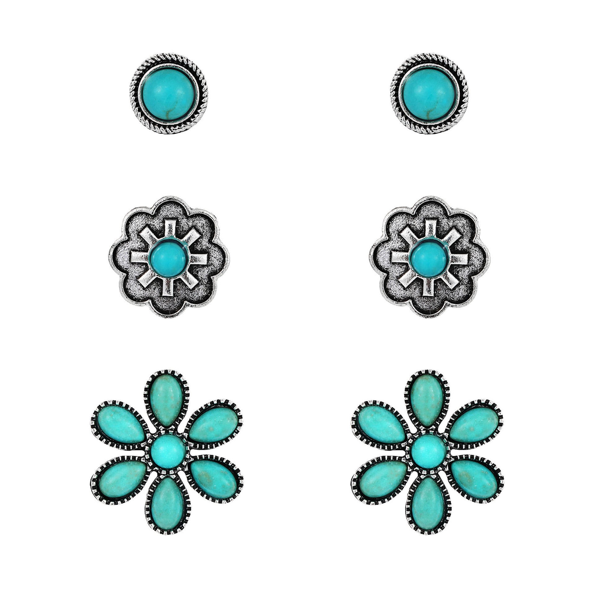 Vintage oval turquoise teardrop earrings