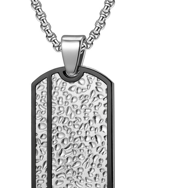 Men's Retro Moon Print Stainless Steel Necklace