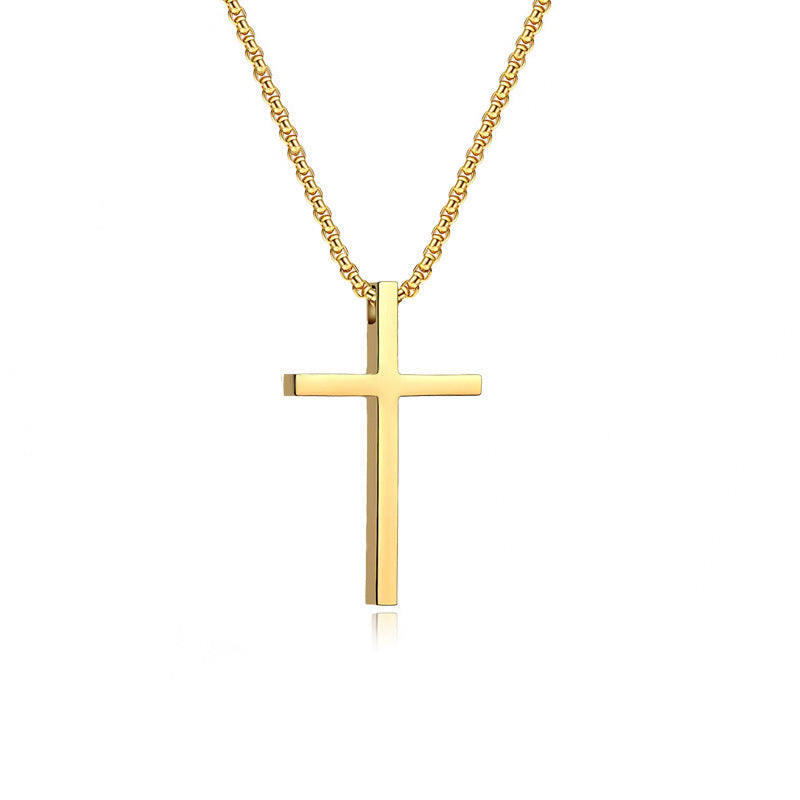 Titanium Steel Cross Pendant Necklace