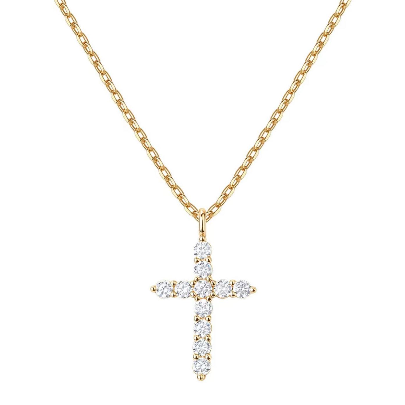 Women's Rotating Cross Crown Pendant Necklace