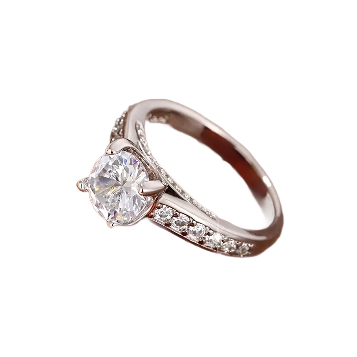 Simple Four-Claw Imitation Diamond Ring