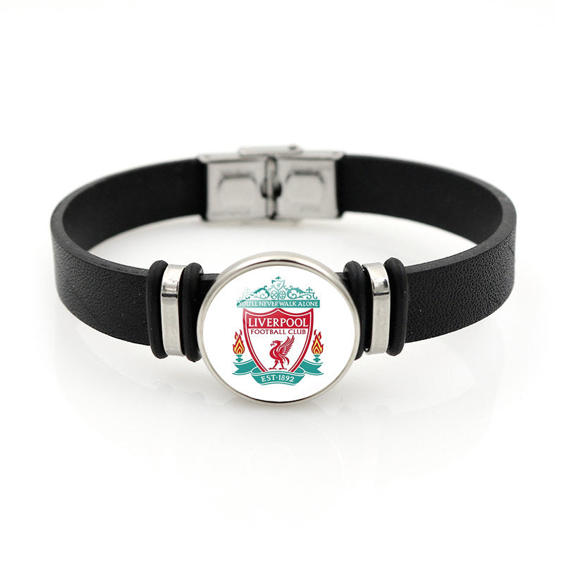 Football Club Snap Bracelet with Crystal Design