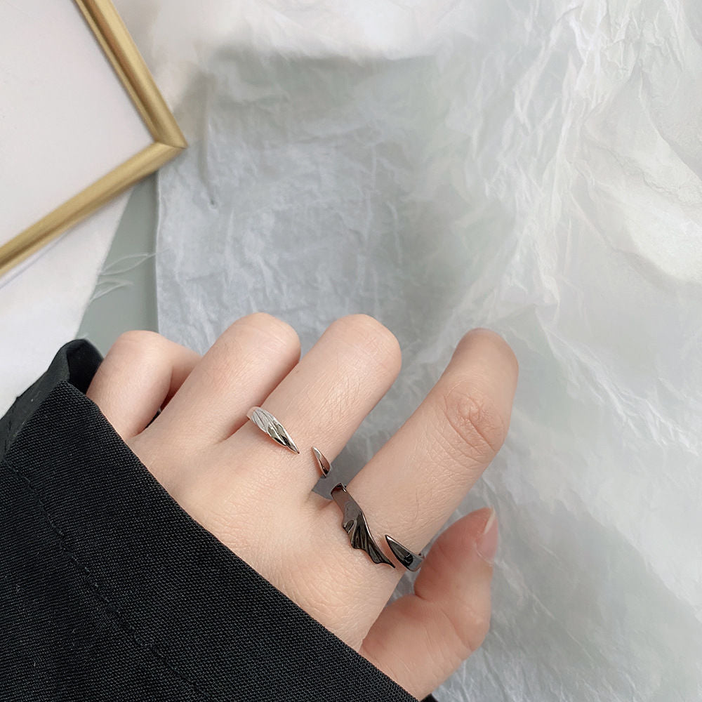 Devil Angel Couple Open Ring Set