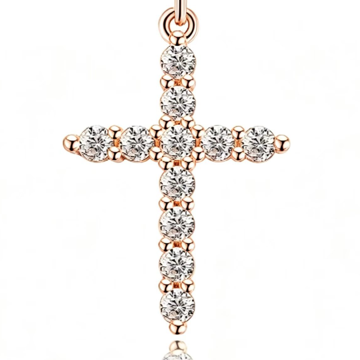 Women's Rotating Cross Crown Pendant Necklace