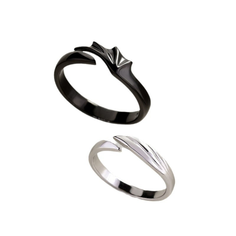 Devil Angel Couple Open Ring Set