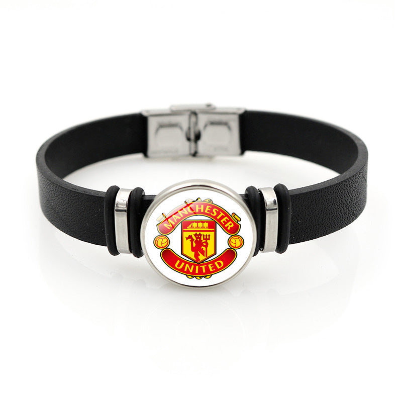 Football Club Snap Bracelet with Crystal Design