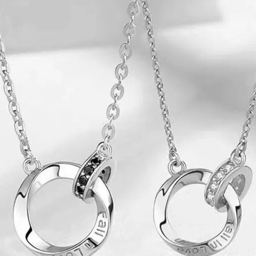 M�bius Ring Sterling Silver Couple Necklace
