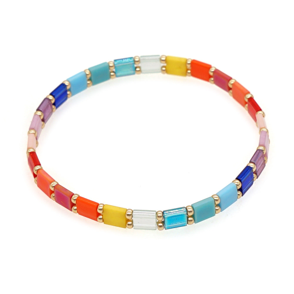 Handwoven Glass Bead Ethnic Bracelet