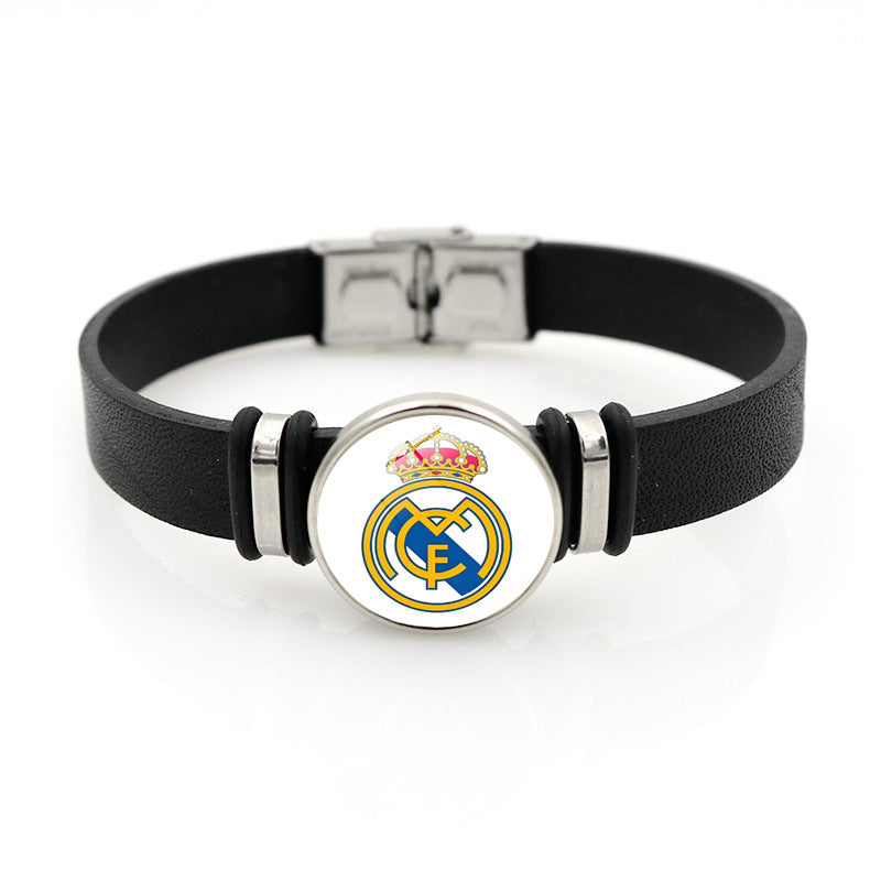 Football Club Snap Bracelet with Crystal Design