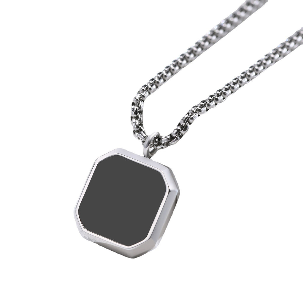 Geometric Epoxy Coated Stainless Steel Necklace