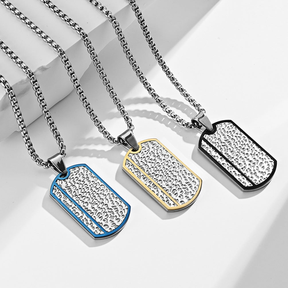 Men's Retro Moon Print Stainless Steel Necklace