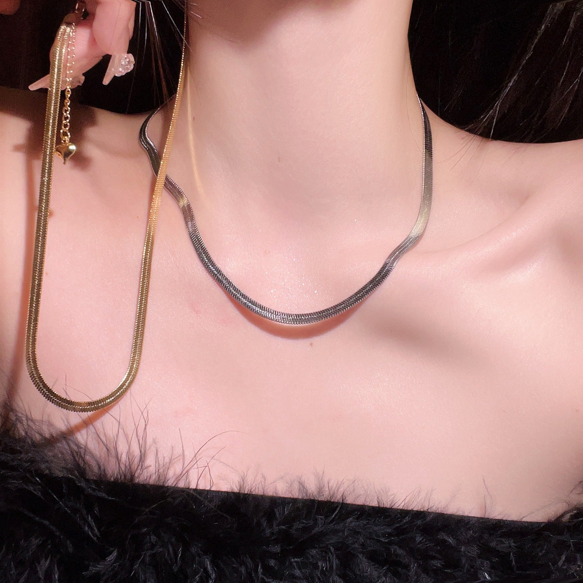 Titanium Steel Snake Bone Chain Necklace