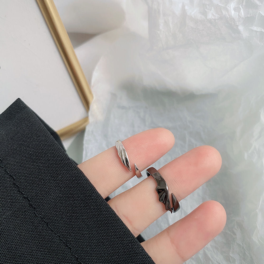 Devil Angel Couple Open Ring Set