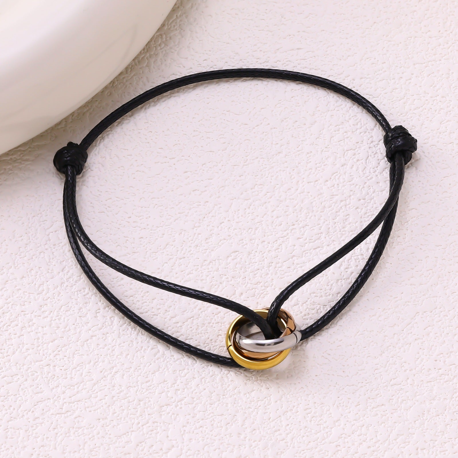 Adjustable Three Ring Woven Bracelet