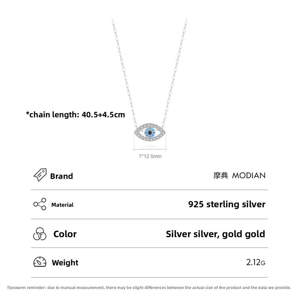 Modian S925 sterling silver micro-inlaid Devil's Eye necklace