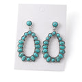 Vintage oval turquoise teardrop earrings