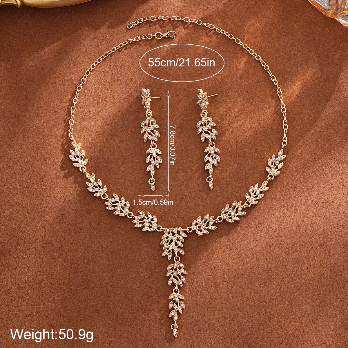 Wheat Ear Tassel Necklace and Earrings Set