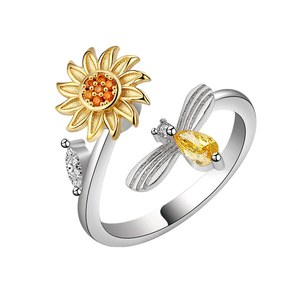 Floral Adjustable Spinning Ring