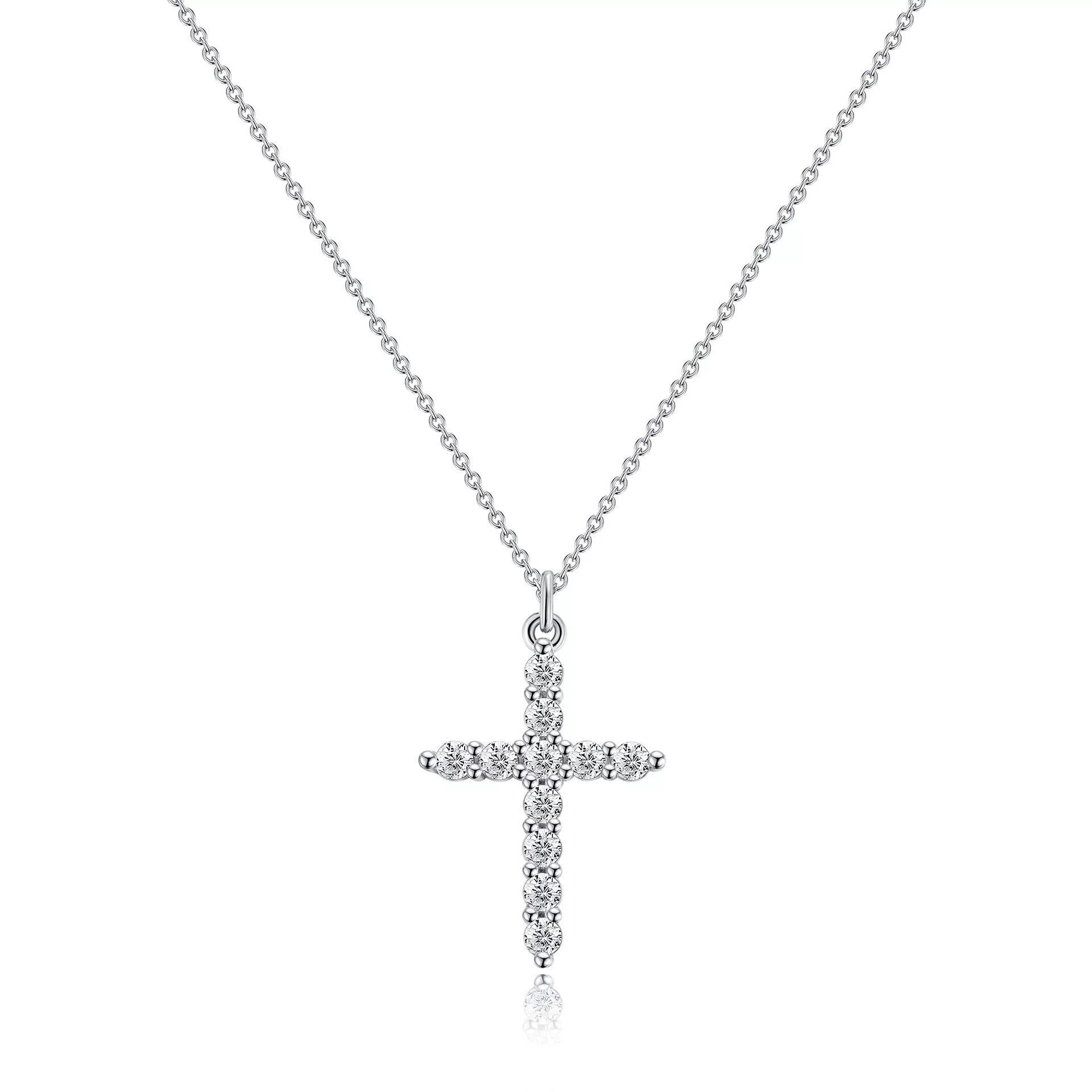 Women's Rotating Cross Crown Pendant Necklace
