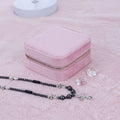 Velvet Jewelry Storage Box with Mirror