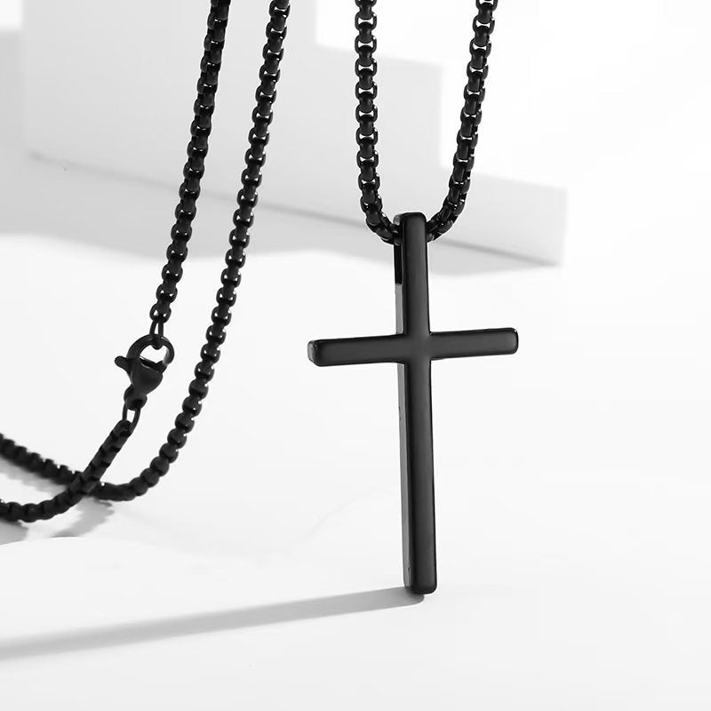 Titanium Steel Cross Pendant Necklace