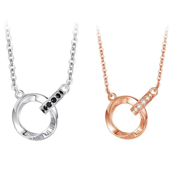 M�bius Ring Sterling Silver Couple Necklace