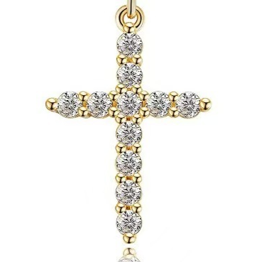 Women's Rotating Cross Crown Pendant Necklace