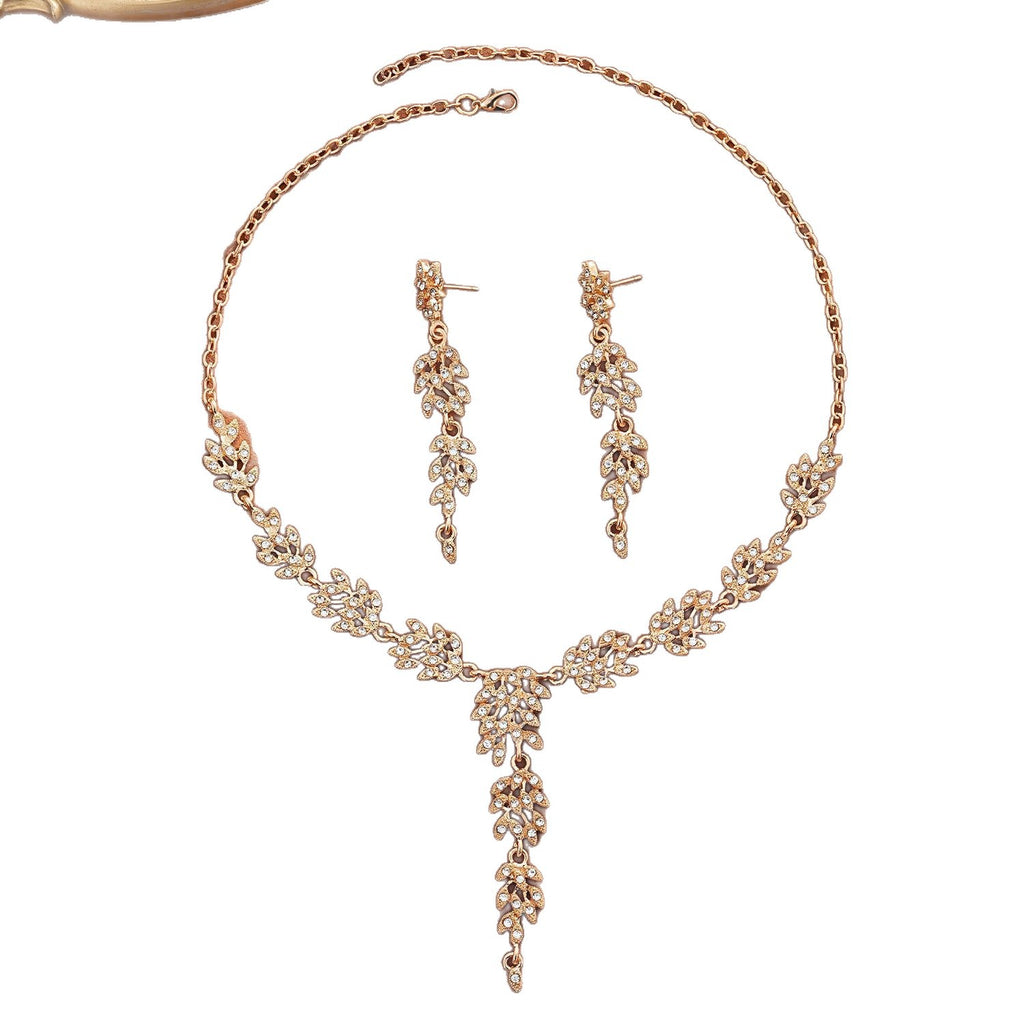 Wheat Ear Tassel Necklace and Earrings Set