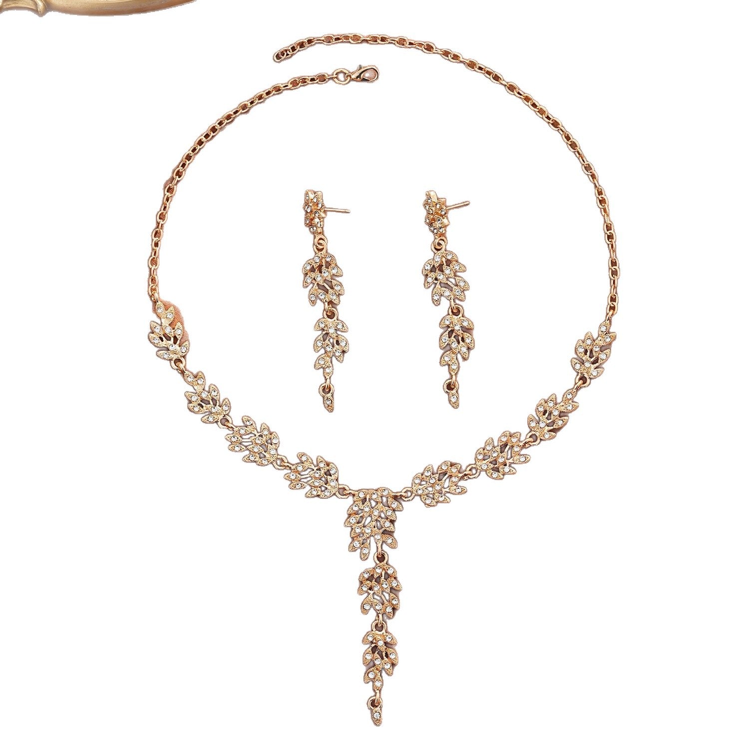 Wheat Ear Tassel Necklace and Earrings Set