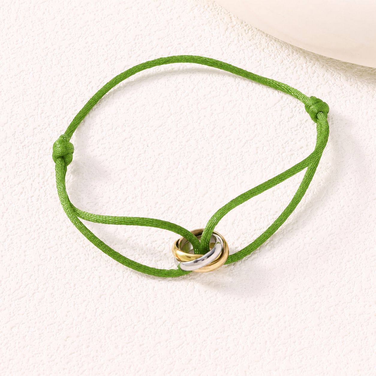 Adjustable Three Ring Woven Bracelet