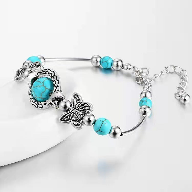 Retro Turquoise Butterfly Bracelet