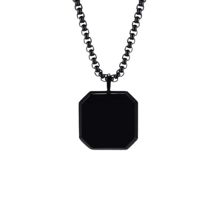 Geometric Epoxy Coated Stainless Steel Necklace