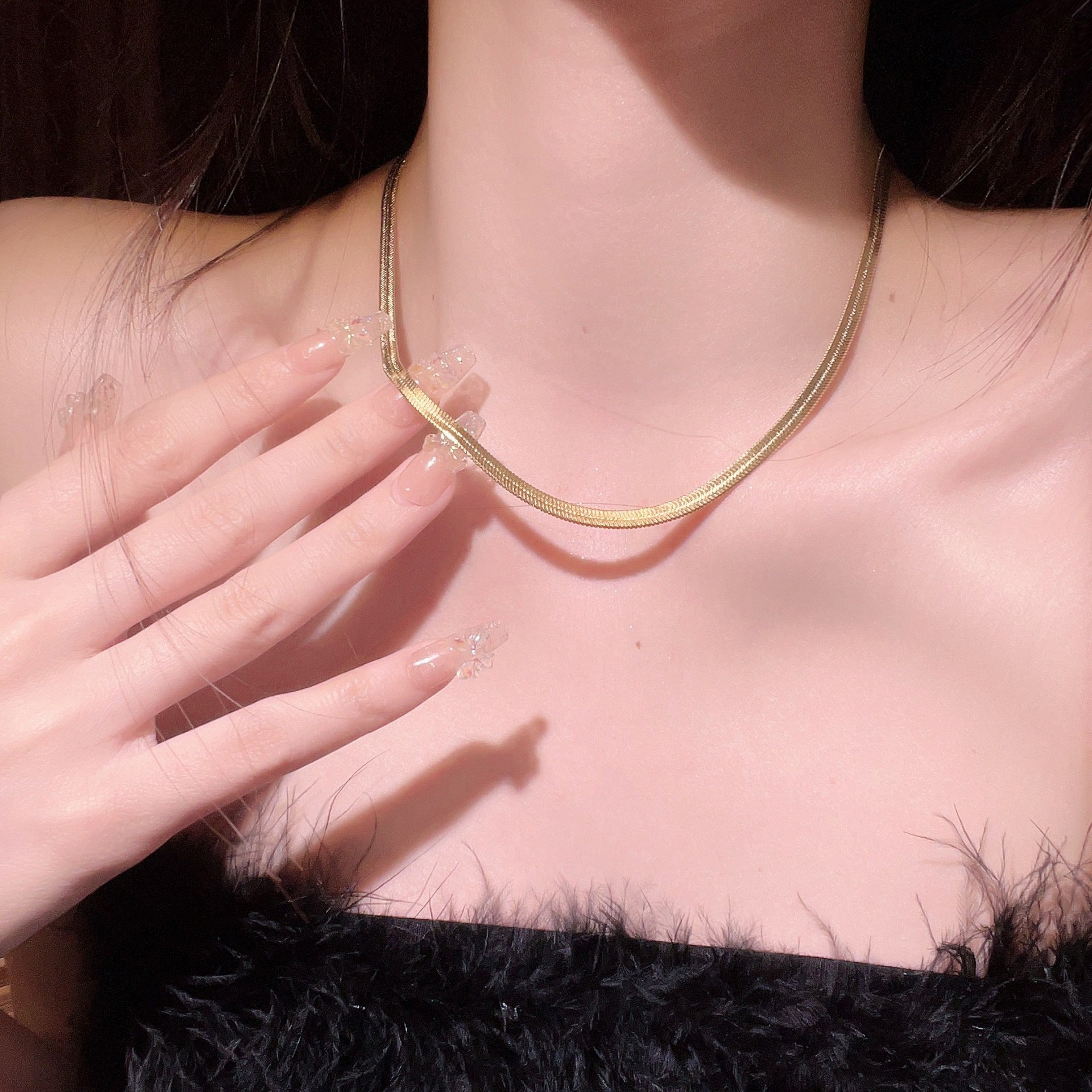 Titanium Steel Snake Bone Chain Necklace