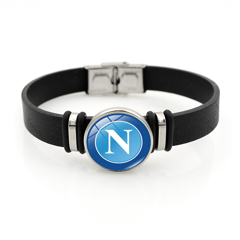 Football Club Snap Bracelet with Crystal Design